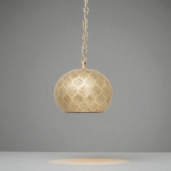 Handcrafted Brass Pendant Lamp – Moroccan Engraved Ceiling Light