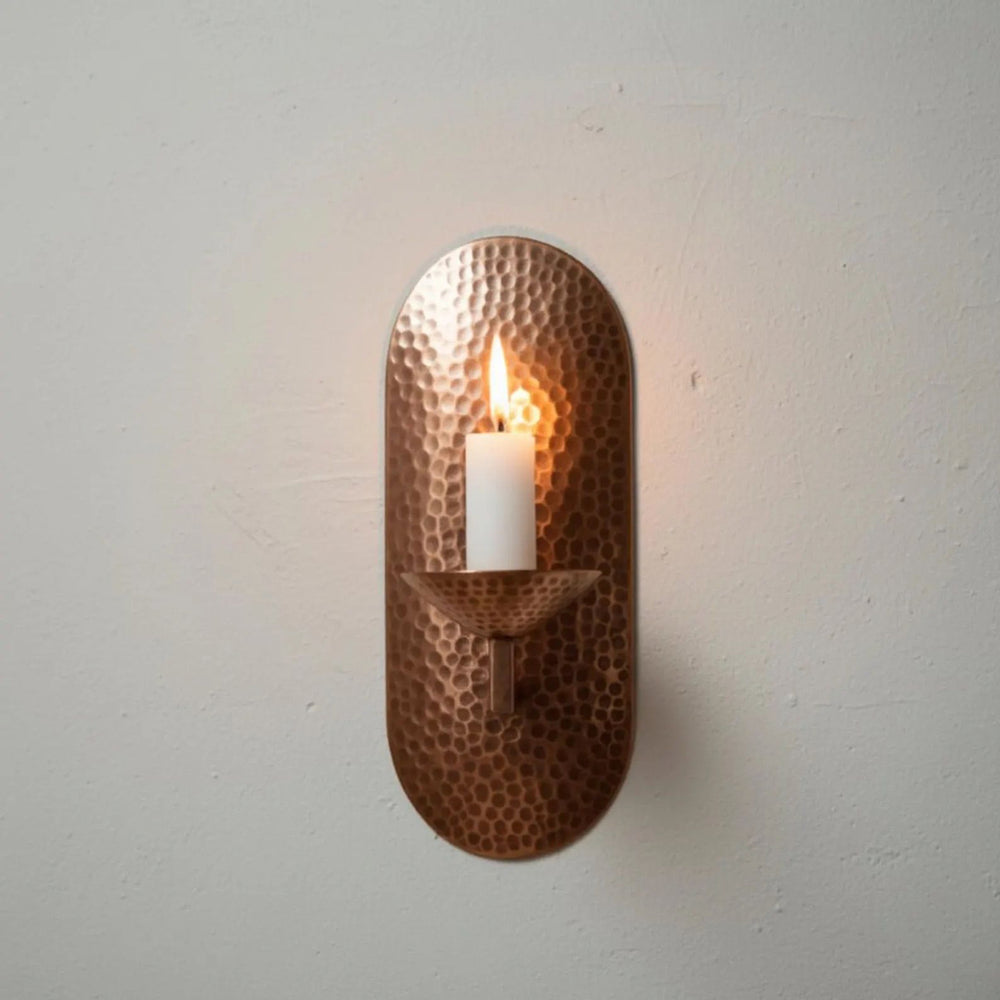 Handcrafted Copper Wall Candle Sconce – Moroccan Artisan Holder - Northgrove Partners