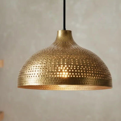 Hammered Copper Pendant Lamp – Moroccan Dome Ceiling Light