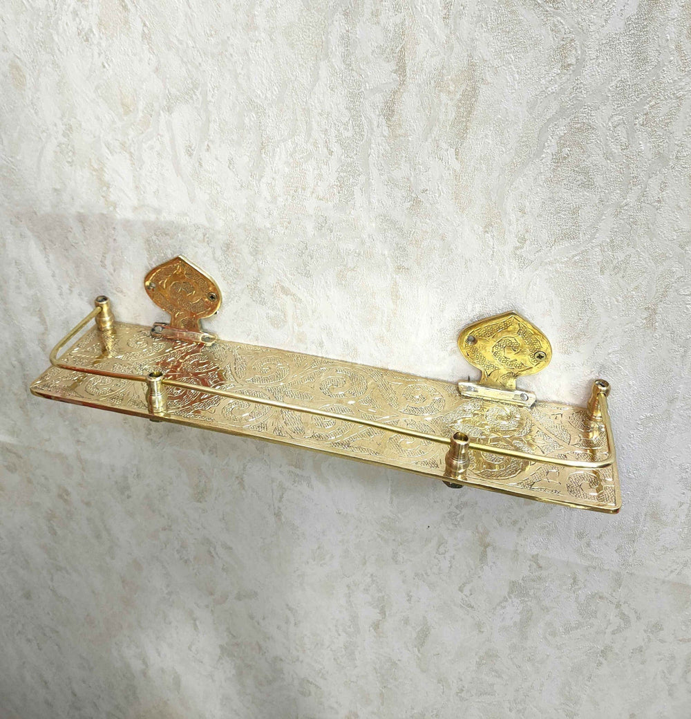 Brass Bathroom Shelf - Unlacquered Solid Brass - Northgrove Partners