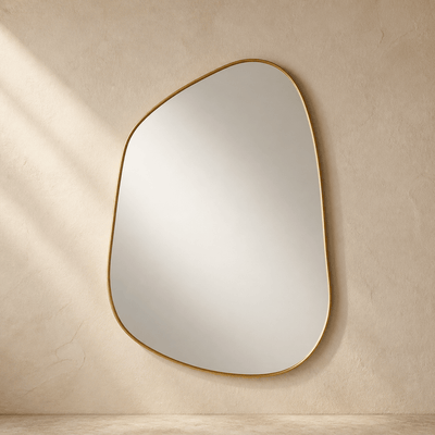 Brassy Gold Organik Mirror - Unlacquered Solid Brass