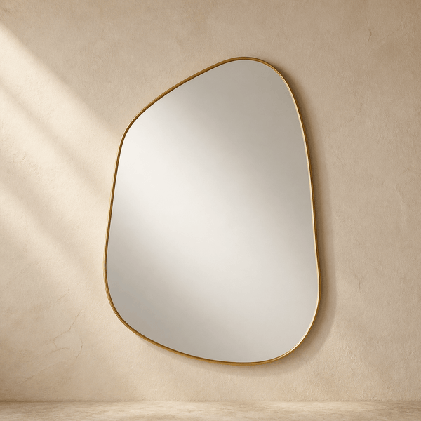 Brassy Gold Organik Mirror - Unlacquered Solid Brass