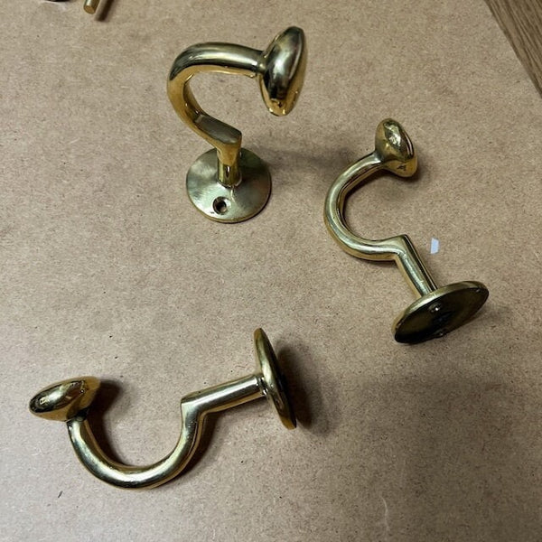 Unlacquered Brass Wall Hooks Crescent - Unlacquered Solid Brass