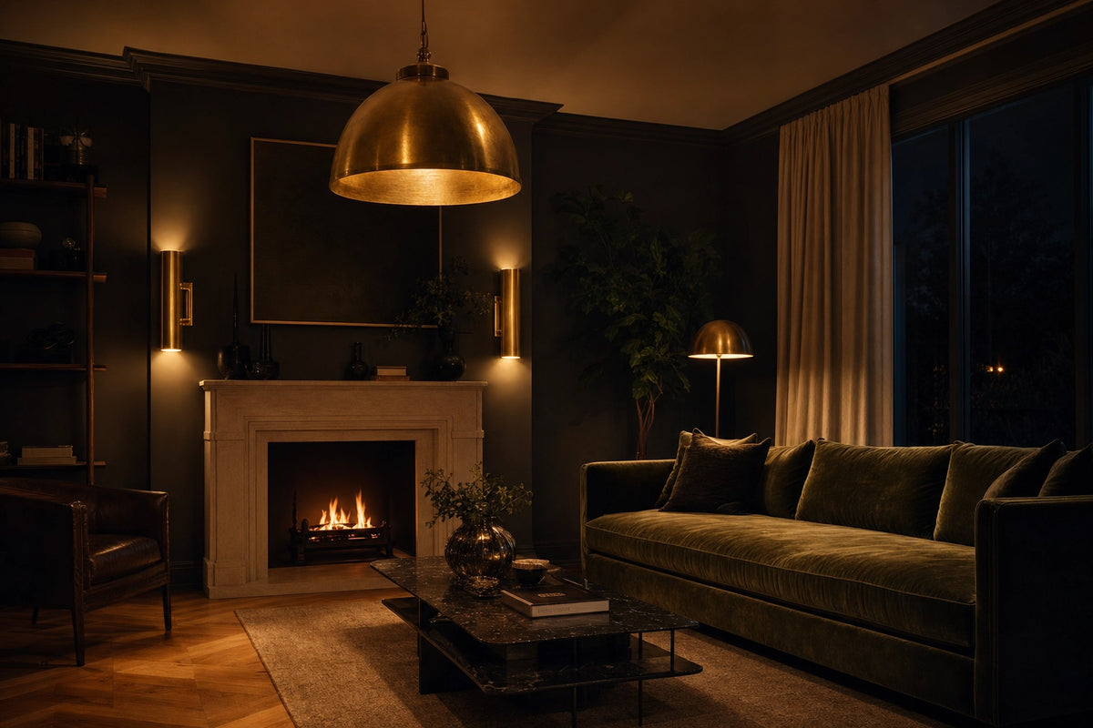 5 Rooms That Are Transformed by Brass Lighting - Northgrove Partners