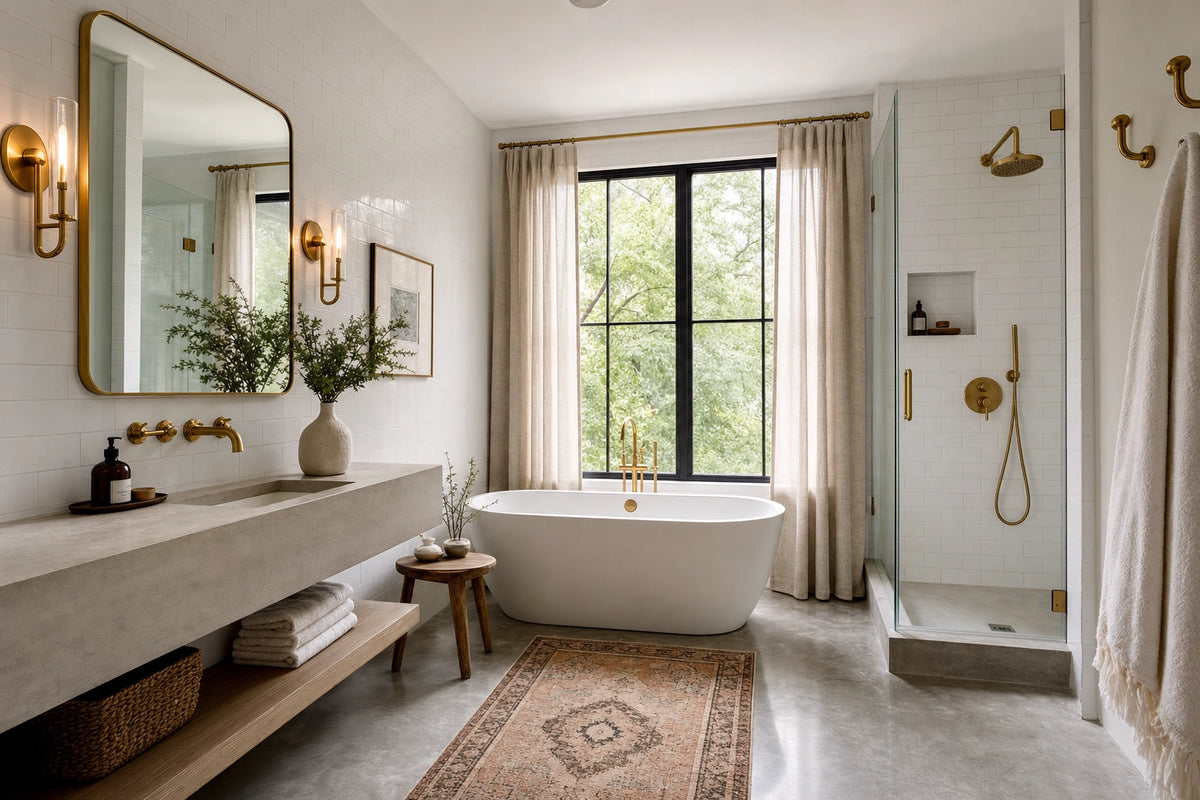 How to Style Brass Fixtures in a Modern Bathroom - Northgrove Partners