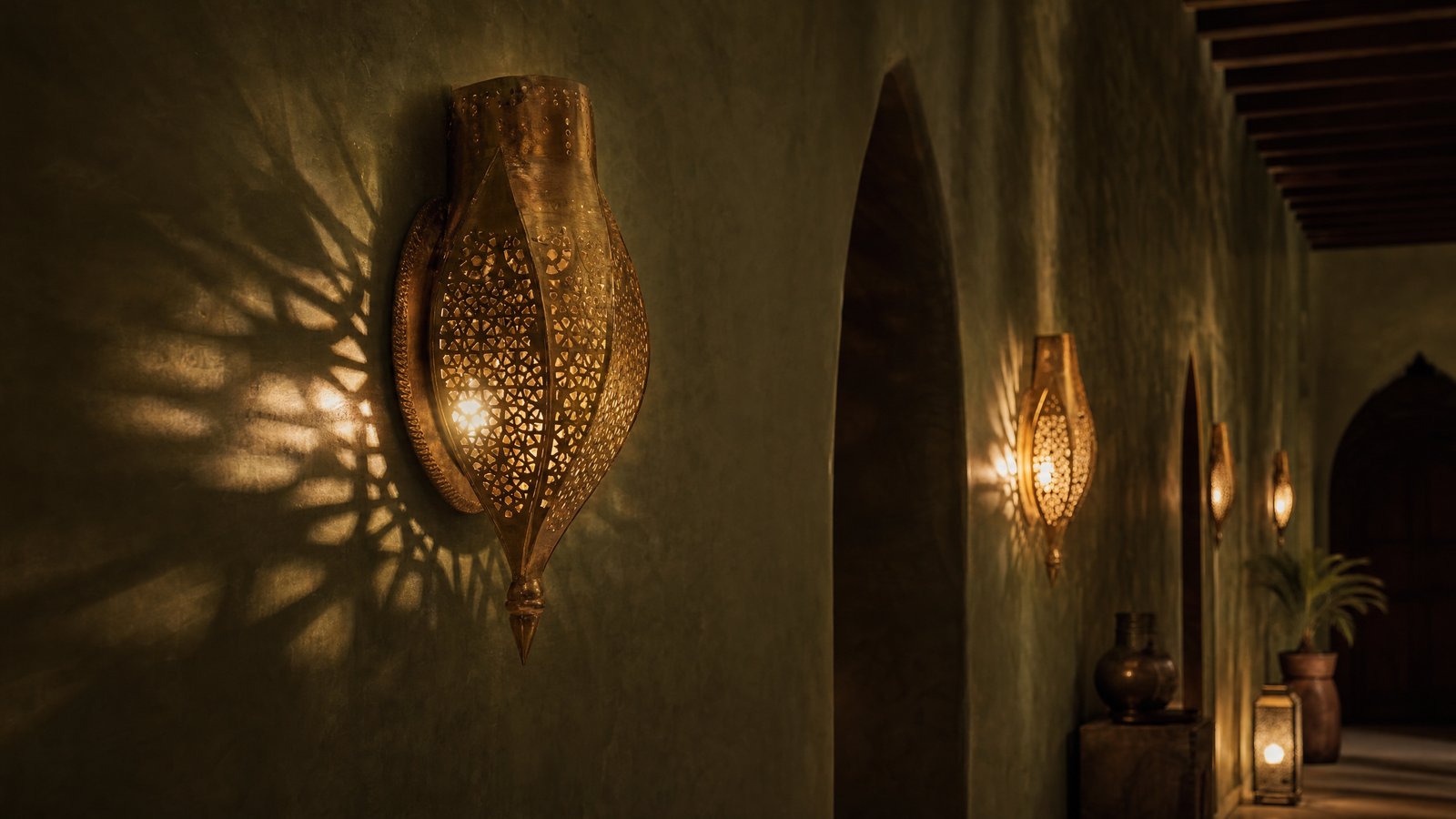Wall Brass Shadow Lights