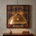 Handcrafted Brass Dome Pendant Light – Moroccan Engraved Ceiling Lamp - Northgrove Partners