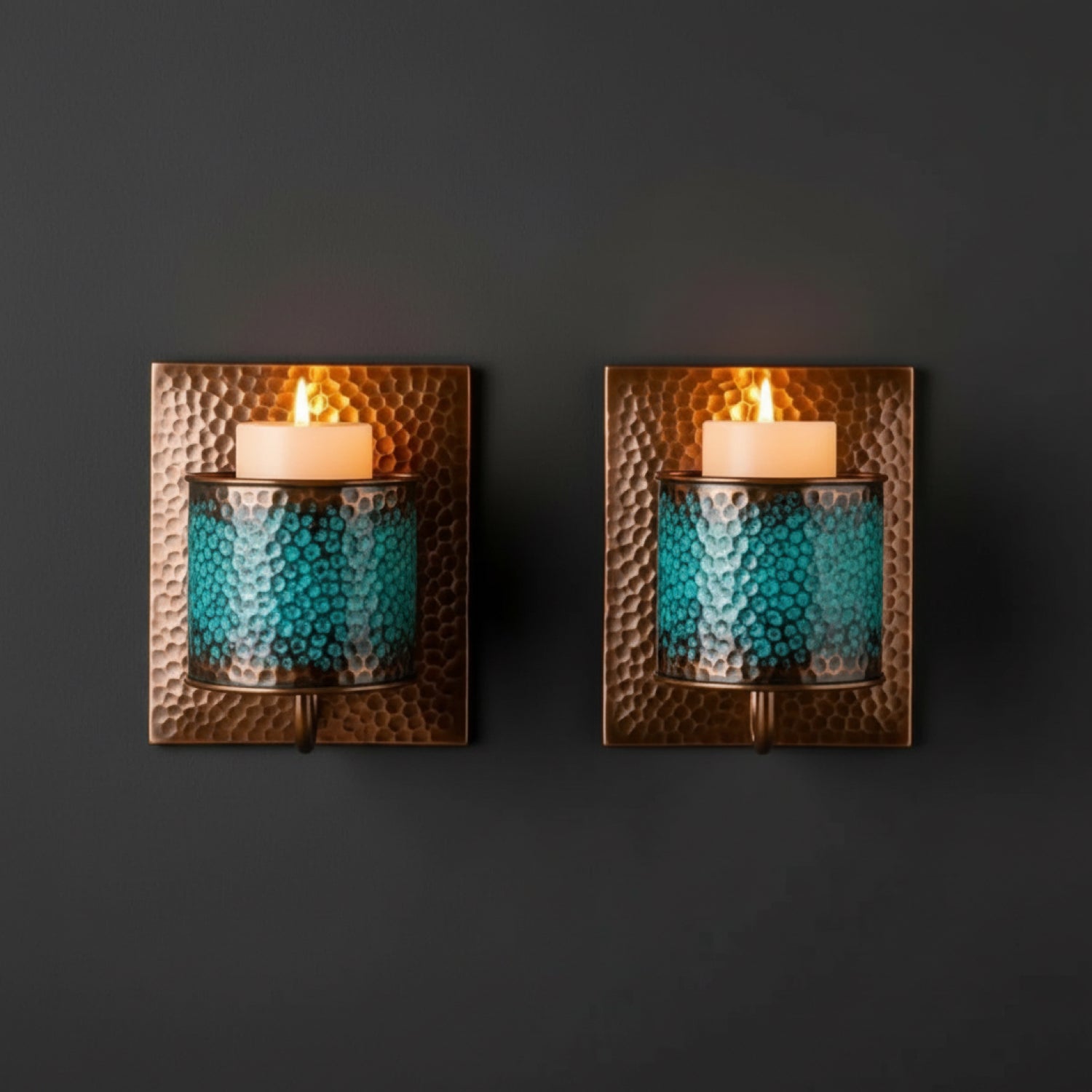 Handcrafted Polished Copper Wall Sconce – Moroccan Artisan Light