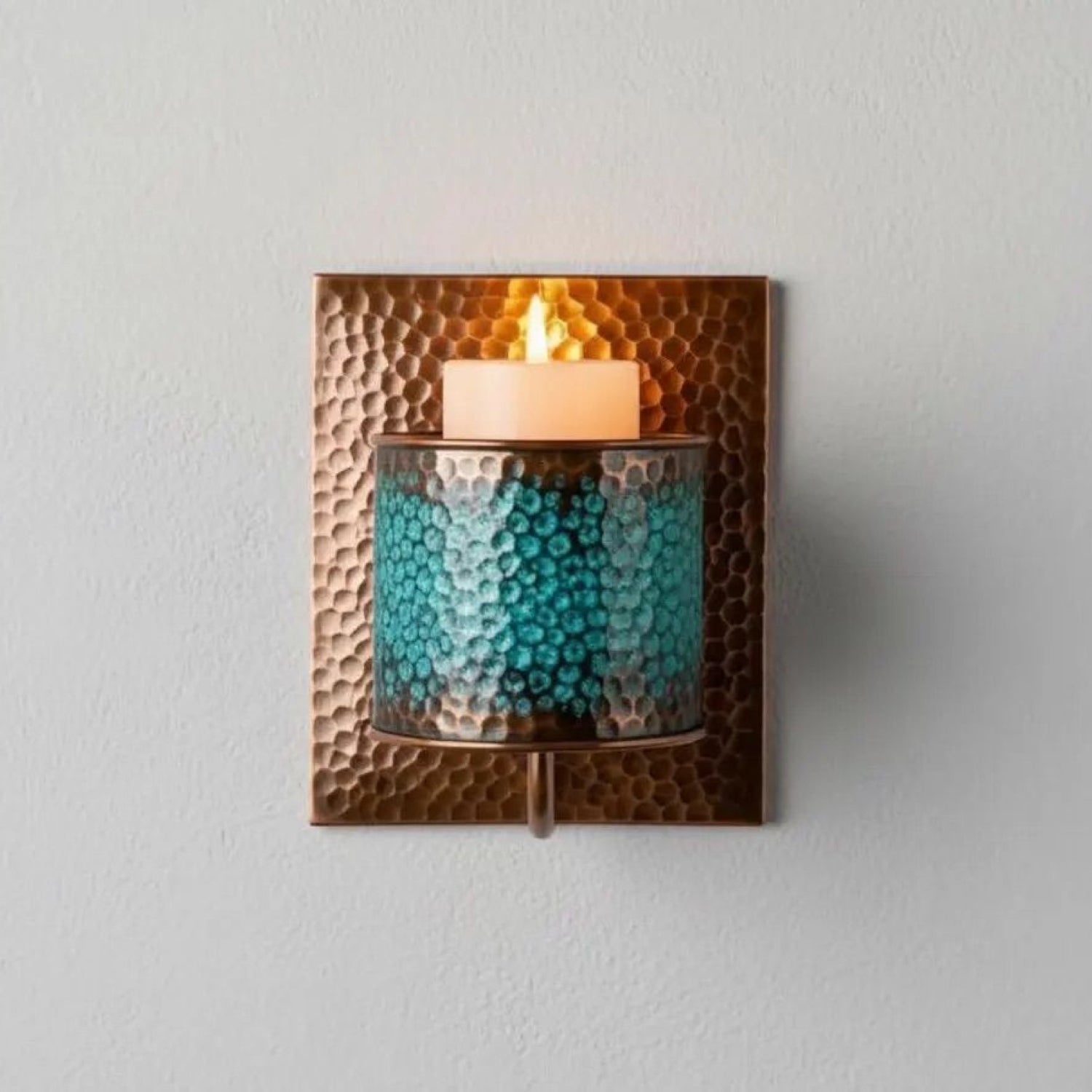 Handcrafted Polished Copper Wall Sconce – Moroccan Artisan Light