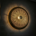 Handcrafted Round Brass Wall Light – Moroccan Engraved Sconce - Northgrove Partners