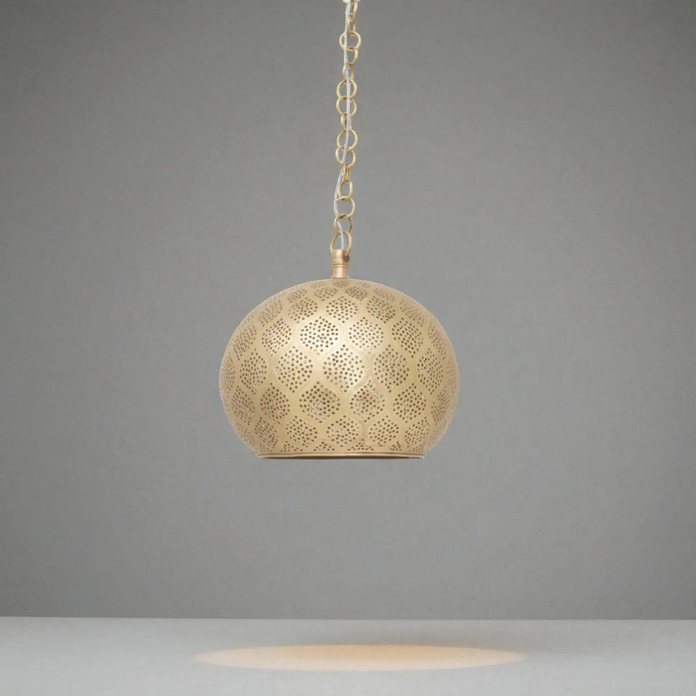 Handcrafted Brass Pendant Lamp – Moroccan Engraved Ceiling Light - Northgrove Partners