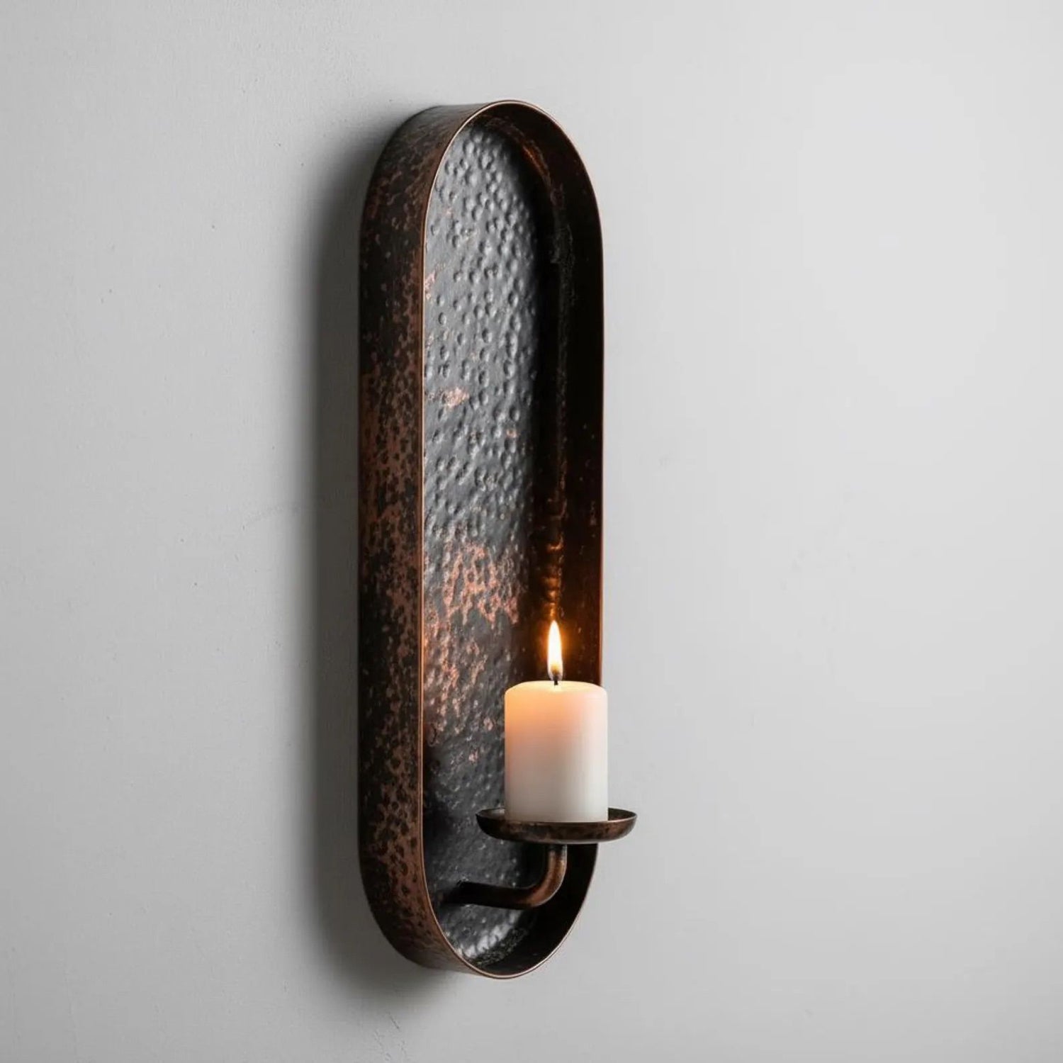 Aged Copper Wall Candle Holders Set of 2 – Moroccan Sconces