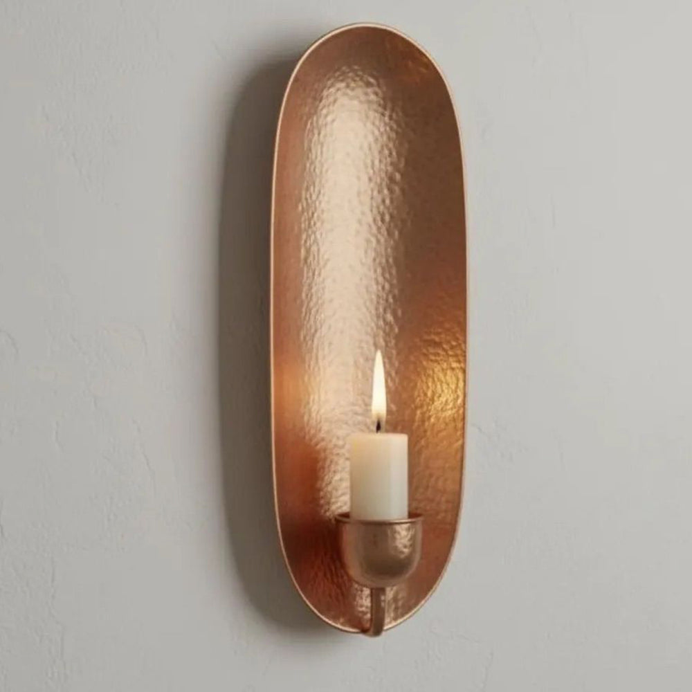 Handcrafted Copper Wall Candle Sconce – Moroccan Hammered Holder - Northgrove Partners