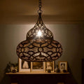Moroccan Brass Pendant Light – Handcrafted Engraved Ceiling Lamp - Northgrove Partners