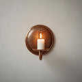 Handcrafted Copper Candle Sconce – Moroccan Rustic Wall Decor - Northgrove Partners