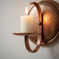 Handcrafted Copper Candle Sconce – Moroccan Rustic Wall Decor - Northgrove Partners