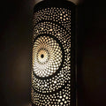 Handcrafted Cylindrical Brass Wall Lamp – Moroccan Filigree Sconce - Northgrove Partners