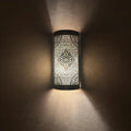 Handcrafted Cylindrical Brass Wall Sconce – Moroccan Filigree Light - Northgrove Partners