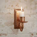 Handcrafted Rustic Copper Candle Sconce – Moroccan Boho Wall Decor - Northgrove Partners