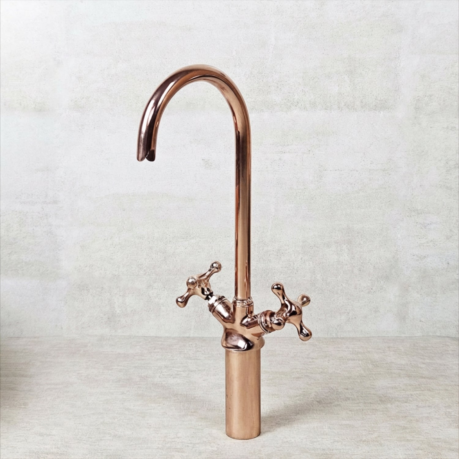 Solid Brass Copper Gooseneck Vessel Sink Bathroom Faucet