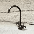 Solid Brass Aged Bronze Gooseneck Bathroom Faucet - Northgrove Partners