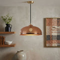 Handcrafted Hammered Copper Dome Pendant Light – Moroccan Ceiling Lamp - Northgrove Partners