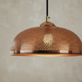 Handcrafted Hammered Copper Dome Pendant Light – Moroccan Ceiling Lamp - Northgrove Partners