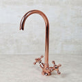 Copper Gooseneck Bathroom Faucet – Solid Brass Basin Tap - Northgrove Partners