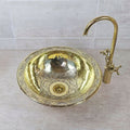 Engraved Brass Bathroom Sink – Round Undermount Basin - Northgrove Partners