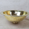 Engraved Brass Bathroom Sink – Round Undermount Basin - Northgrove Partners