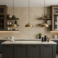 Handcrafted Hammered Brass Pendant Light – Industrial Rustic Ceiling Lamp - Northgrove Partners