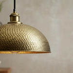 Handcrafted Hammered Brass Pendant Light – Industrial Rustic Ceiling Lamp - Northgrove Partners