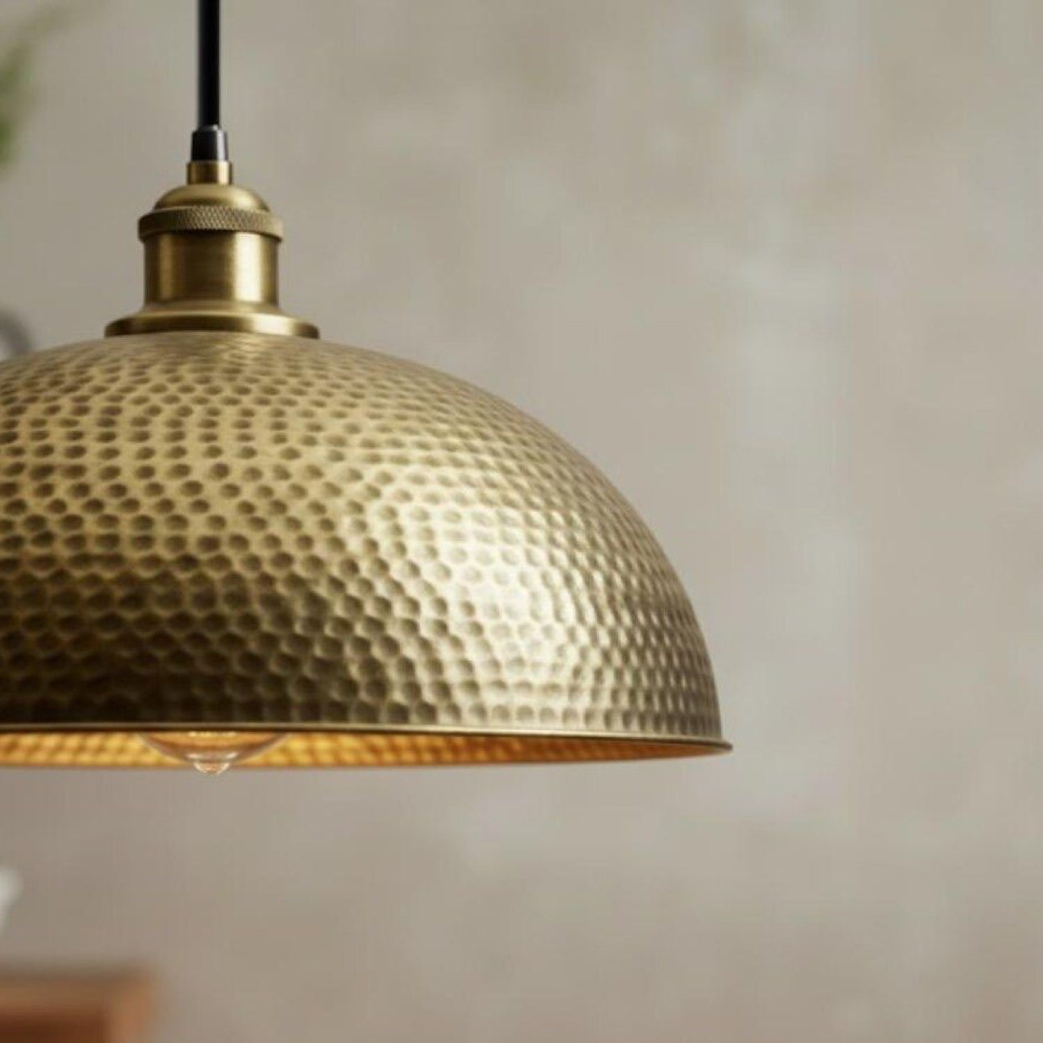 Handcrafted Hammered Brass Pendant Light – Industrial Rustic Ceiling Lamp - Northgrove Partners