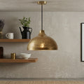 Hammered Copper Pendant Lamp – Moroccan Dome Ceiling Light - Northgrove Partners