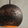 Handcrafted Copper Sphere Pendant Light – Dark Patina Ceiling Lamp - Northgrove Partners