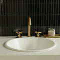 Handcrafted Widespread Brass Bathroom Faucet – Cross Handle Tap - Northgrove Partners