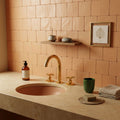 Handcrafted Widespread Brass Bathroom Faucet – Cross Handle Tap - Northgrove Partners