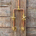 Luxury Unlacquered Solid Copper Outdoor Shower with Rainfall Head - Northgrove Partners