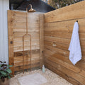 Luxury Unlacquered Solid Copper Outdoor Shower with Rainfall Head - Northgrove Partners
