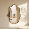 The Hamsa - Hand - Forged Solid Unlacquered Brass Mirror - Northgrove Partners