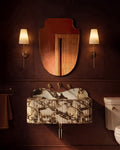 Shelda Gold Wall Mirror - Unlacquered Solid Brass - Northgrove Partners