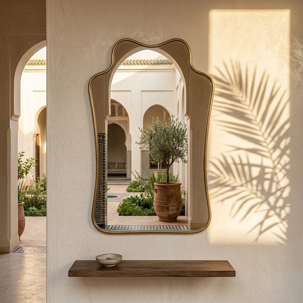 The Gate - Hand-Forged Solid Unlacquered Brass Mirror
