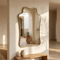 The Gate - Hand - Forged Solid Unlacquered Brass Mirror - Northgrove Partners