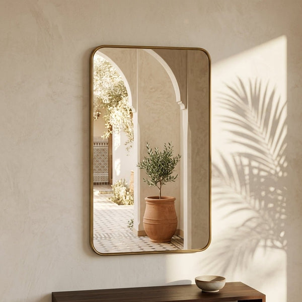 Hand-Forged Solid Unlacquered Brass Mirror