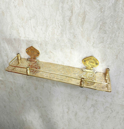 Brass Bathroom Shelf - Unlacquered Solid Brass