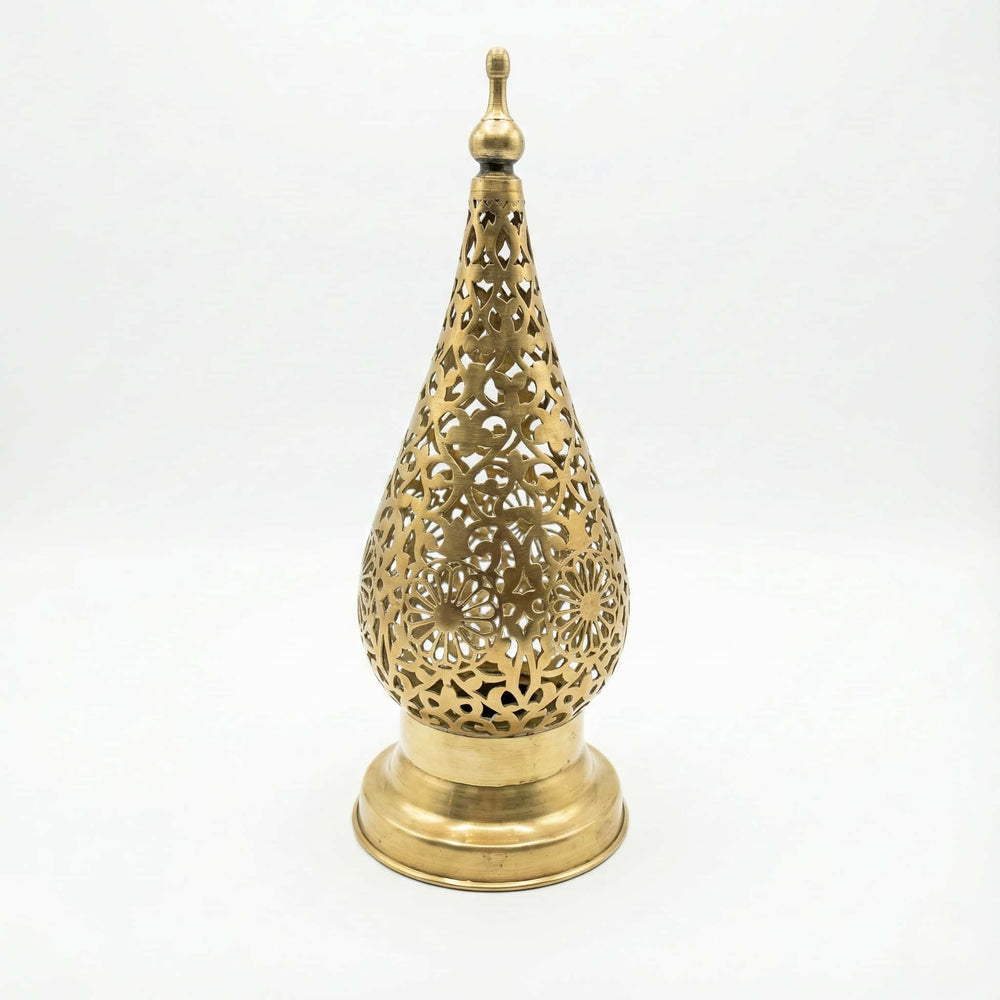 Brass Bedside Lamp — Hand-Pierced Moroccan Table Light - Northgrove Partners