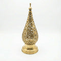 Brass Bedside Lamp — Hand-Pierced Moroccan Table Light - Northgrove Partners