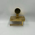 Brass Toilet Paper Holder With Shelf - Unlacquered Solid Brass - Northgrove Partners