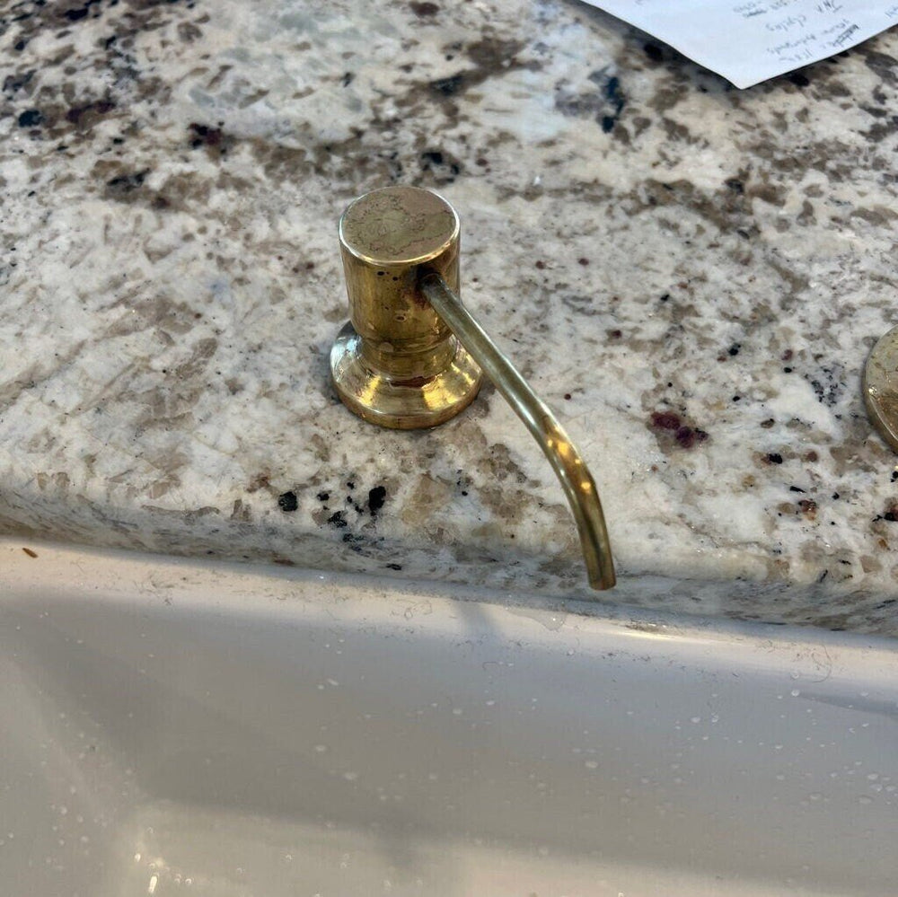 Built In Sink Soap dispenser - Unlacquered Solid Brass - Northgrove Partners