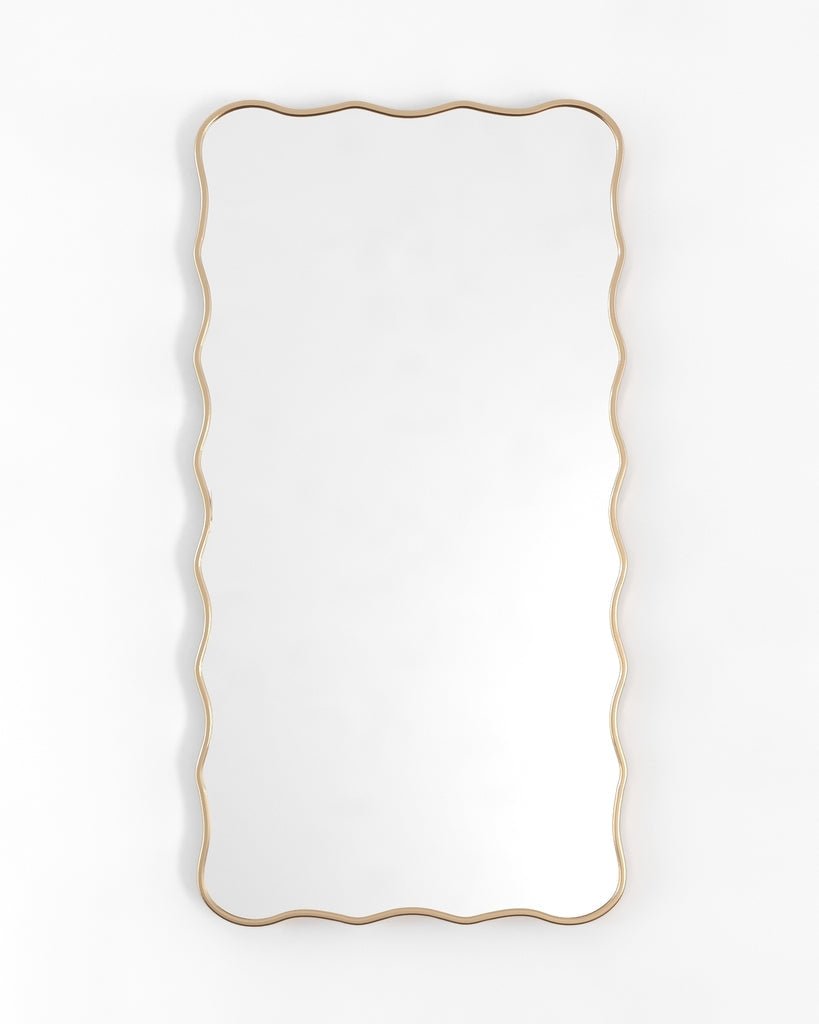 Edged Joy Full Length Mirror - Unlacquered Solid Brass - Northgrove Partners